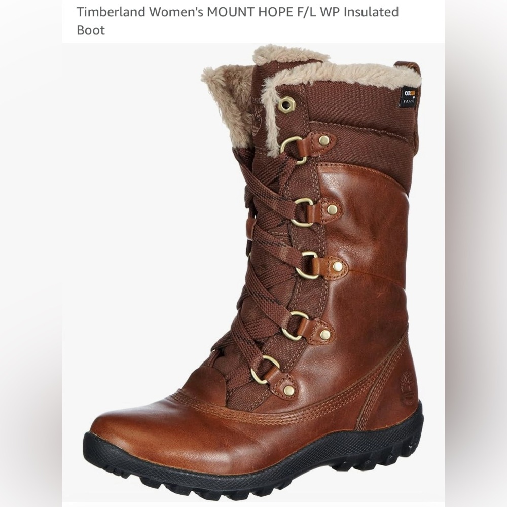 Timberland Mount Hope Sz 7 Cordura +Tobacco Leather+ Gripstick Soles Calf Height